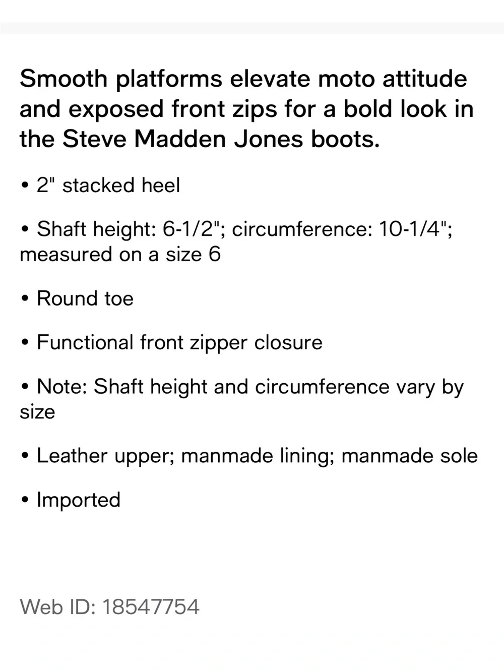 New Steve Madden Women's Jones Zipper Combat Booties